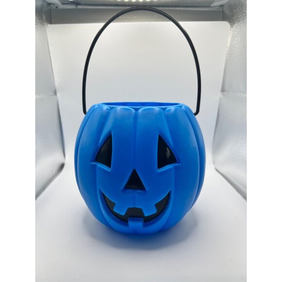 VTG Rare Lisa Frank Halloween Jack-O-Lantern Blue Plastic Pumpkin Pail Bucket - Picture 6 of 11